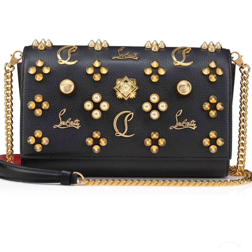🆕😍🔥 CHRISTIAN LOUBOUTIN Paloma Loubinthesky Studs Clutch Bag